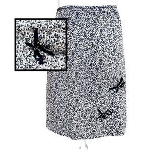 Lane Bryant Mini Skirt Venezia Jeans Gray Floral Beaded Stretchy Sz 20 2X